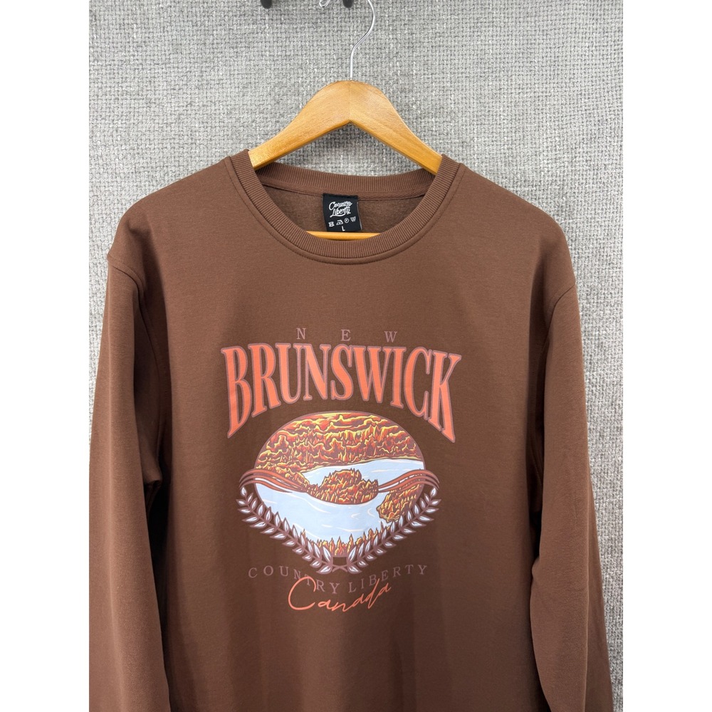 Country Liberty Sweatshirt Mens Large Brown Excellent New Brunswick Canada